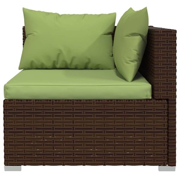 vidaXL Soffa 2-sits med dynor konstrotting brun Brun