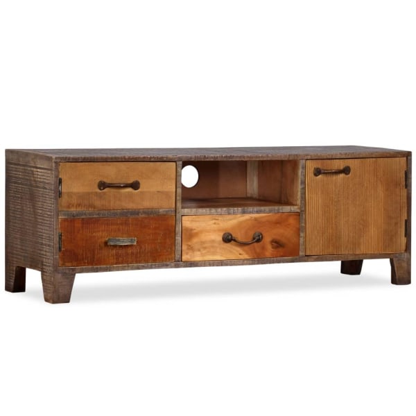 vidaXL TV-bänk massivt trä vintage 118x30x40 cm Brun