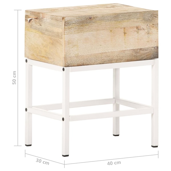 vidaXL Sängbord 40x30x50 cm massivt mangoträ Brun