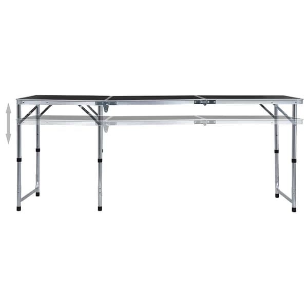 vidaXL Hopfällbart campingbord grå aluminium 180x60 cm grå