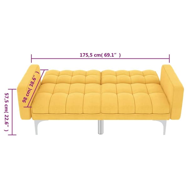 vidaXL Bäddsoffa i tyg gul Gul