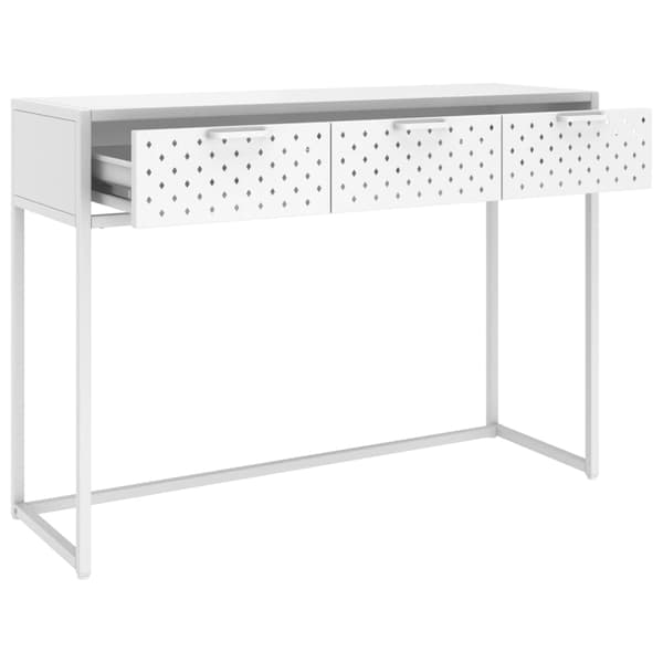 vidaXL Konsolbord vit 106x35x75 cm stål Vit