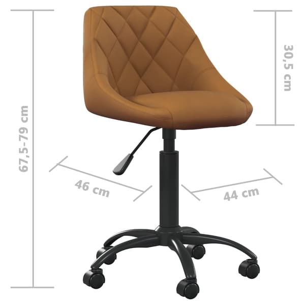 vidaXL Kontorsstol brun sammet Brun