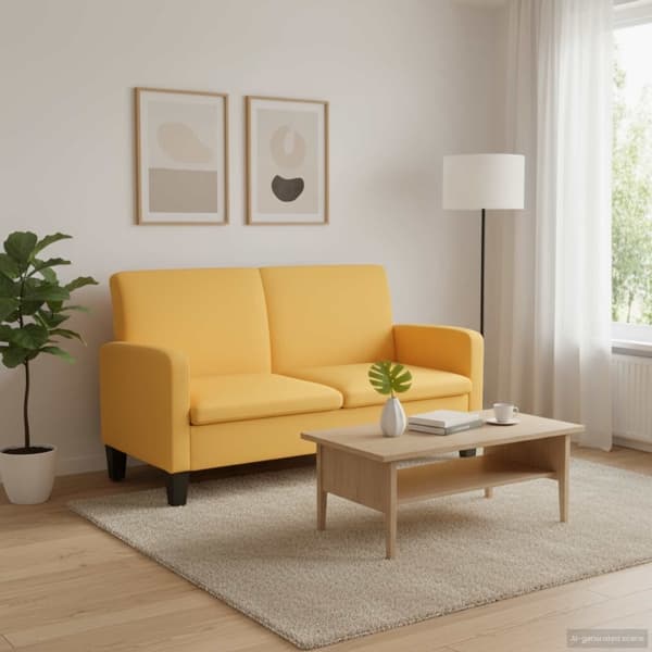 vidaXL 2-sitssoffa 135x65x76 cm gul Gul
