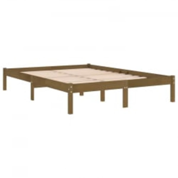 vidaXL Sängram honungsbrun massivt trä 120x200 cm enkelsäng Brun