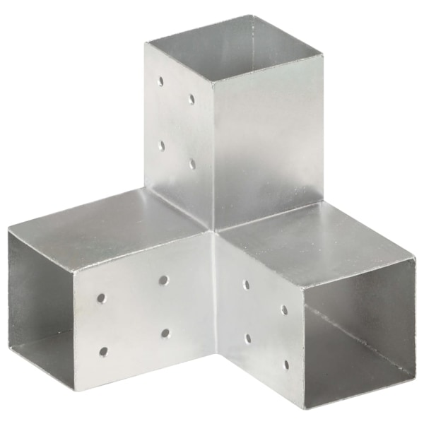 vidaXL Stolpbeslag 4 st Y-form galvaniserad metall 81x81 mm Silver