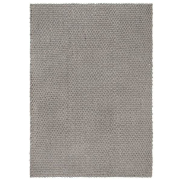vidaXL Matta rektangulär Grå 180x250 cm bomull Grå