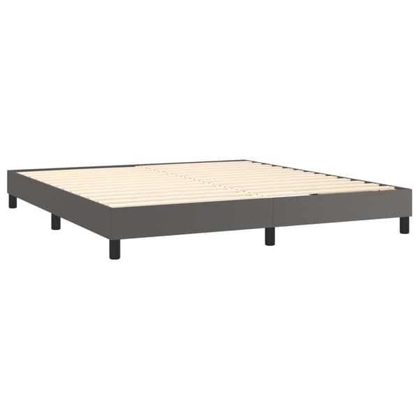vidaXL Ramsäng med madrass grå 180x200 cm konstläder Grå