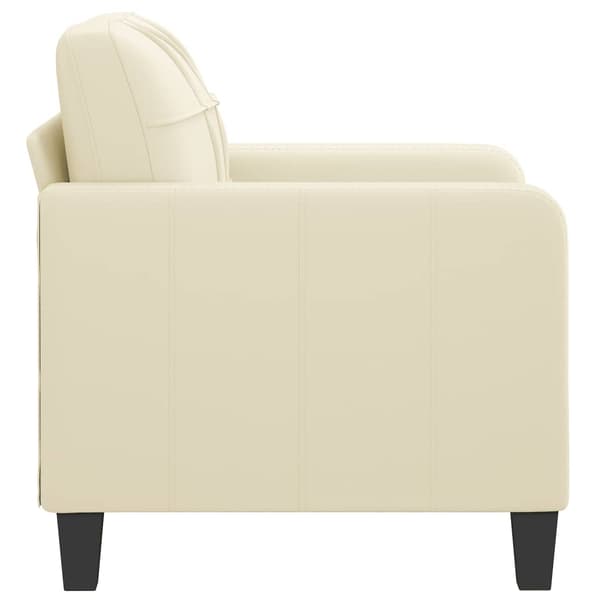 vidaXL Fåtölj Gräddvit 60 cm konstläder Kräm