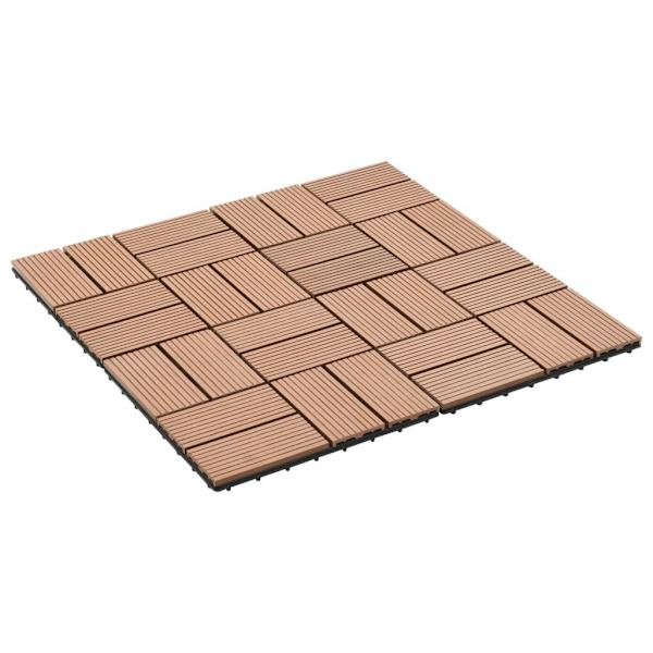 vidaXL Trall 22 st 30x30 cm 2 kvm WPC brun Brun