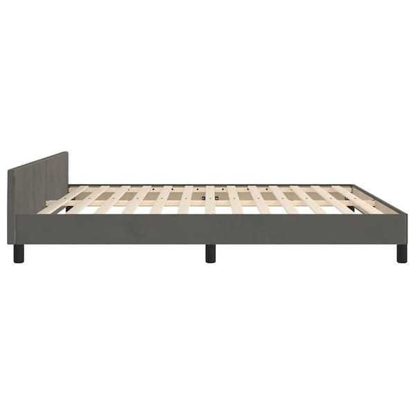 vidaXL Sängram utan madrass mörkgrå 180x200 cm sammet Grå
