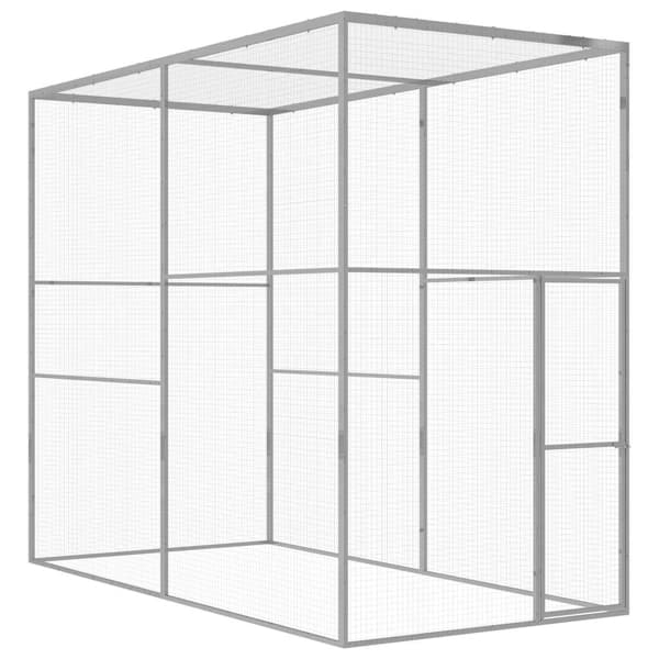 vidaXL Kattbur 3x1,5x2,5 m galvaniserat stål Silver