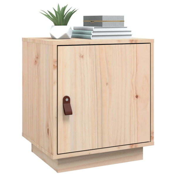 vidaXL Sängbord 2 st vit 40x34x45 cm massivt furuträ Brun