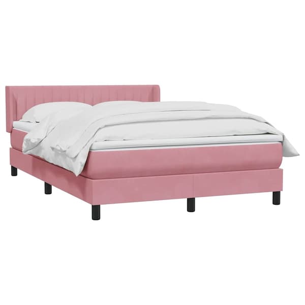 vidaXL Ramsäng med madrass rosa 140x210 cm sammet Rosa