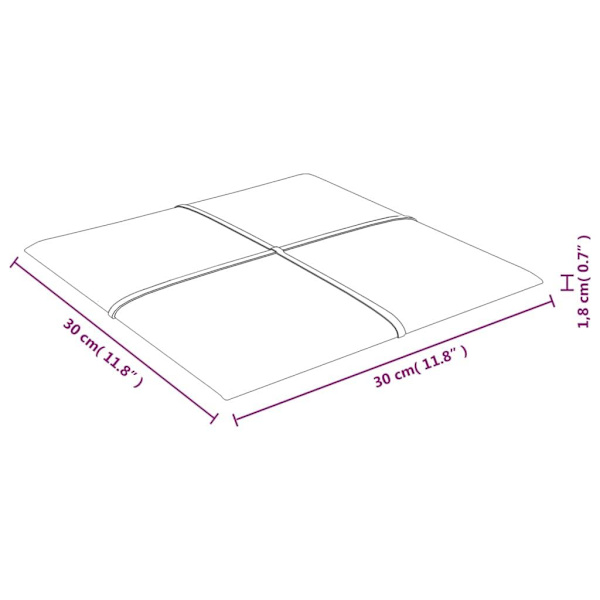 vidaXL Väggpaneler 12 st mörkgrå 30x30 cm tyg 1,08 m² Grå
