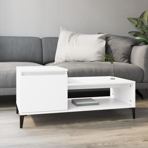 vidaXL Soffbord vit 100x50x45 cm konstruerat trä Vit