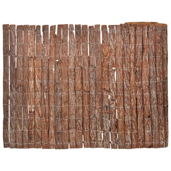 vidaXL Barkstaket 1000x70 cm Brun