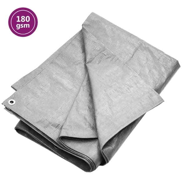 vidaXL Presenning 180 g/m² 8x10 m grå HDPE Grå