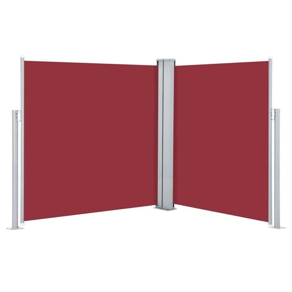 vidaXL Infällbar sidomarkis röd 140x600 cm Röd