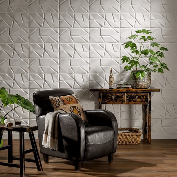 WallArt 3D Väggpaneler 24 st GA-WA31 liam Vit