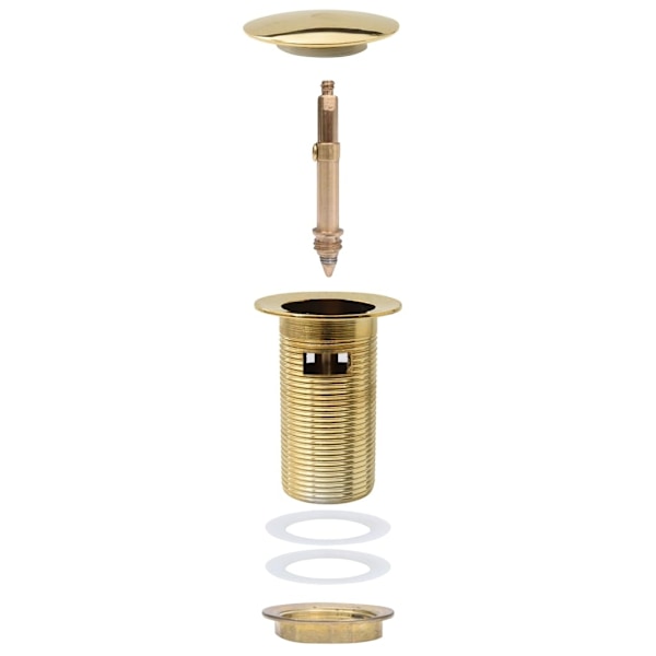 vidaXL Pop-up bottenventil med överflödesfunktion guld 6,4x6,4x9,1 cm Guld