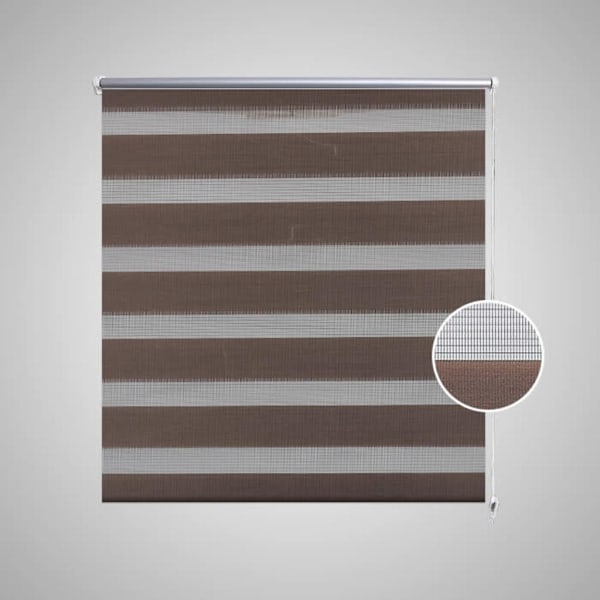 vidaXL Rullgardin randig brun 70 x 120 cm transparent Brun