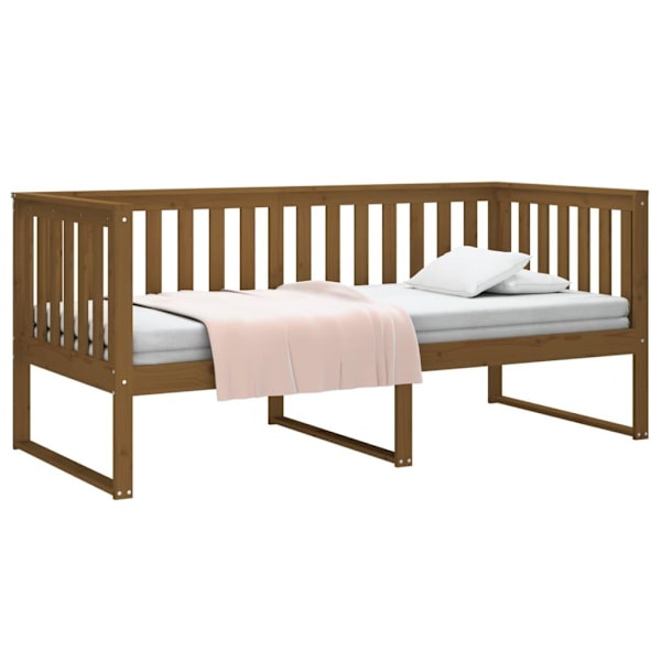 vidaXL Dagbädd honungsbrun 90x190 cm massiv furu Brun