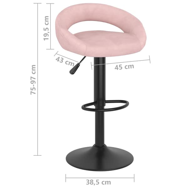 vidaXL Barstolar 2 st rosa sammet Rosa