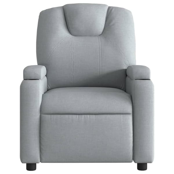 vidaXL Elektrisk reclinerfåtölj ljusgrå tyg Grå