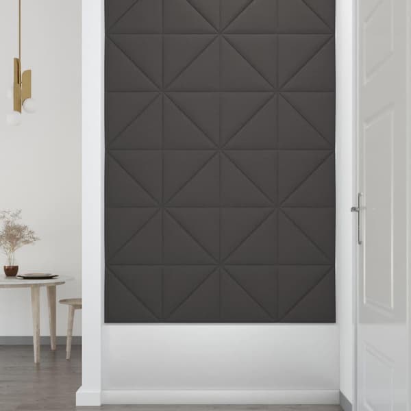 vidaXL Väggpaneler 12 st mörkgrå 30x30 cm tyg 0,54 m² Grå