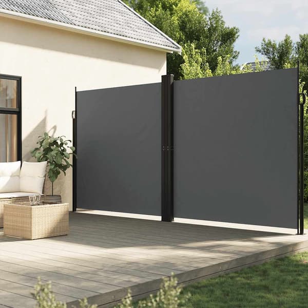 vidaXL Infällbar sidomarkis antracit 220x1000 cm Antracit