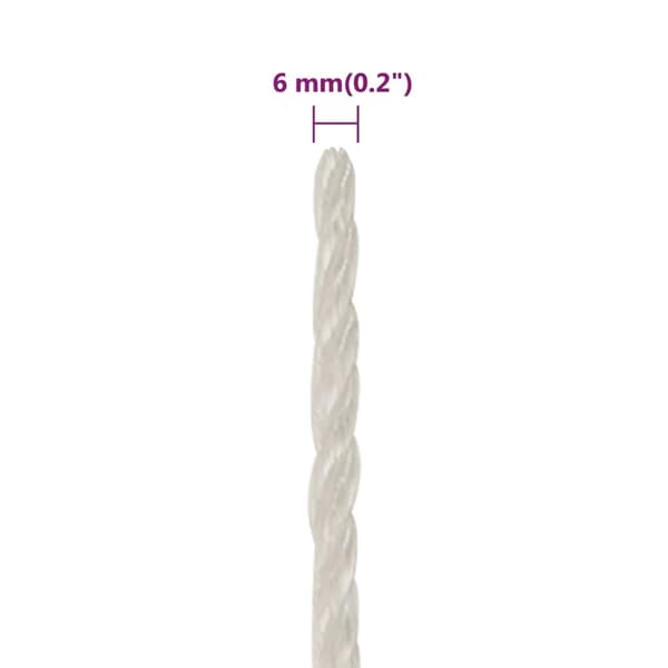 vidaXL Rep vit 6 mm 250 m polypropylen Vit
