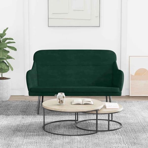 vidaXL Bänk mörkgrön 110x76x80 cm sammet Grön