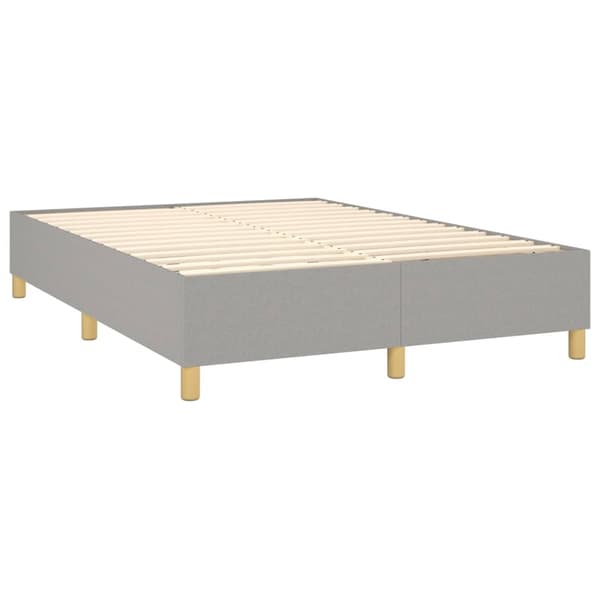 vidaXL Ramsäng med madrass ljusgrå 140x190 cm tyg Grå