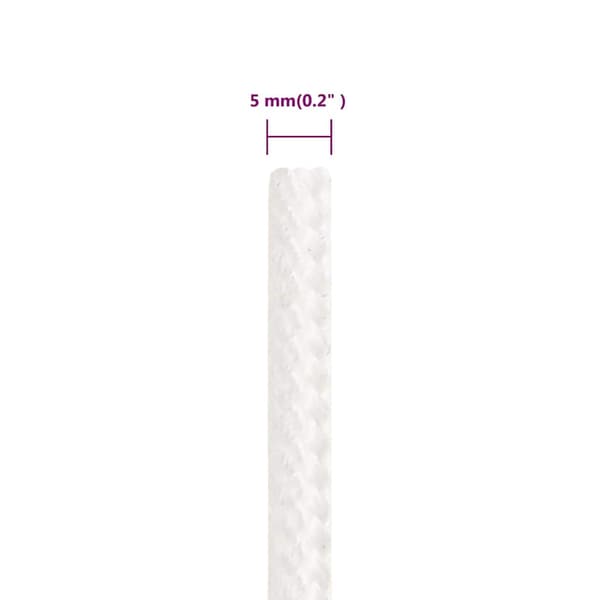 vidaXL Båtlina helvit 5 mm 250 m polypropylen