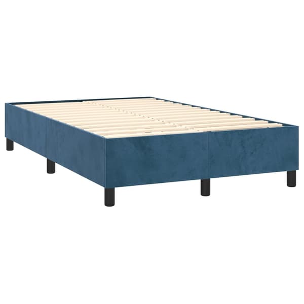 vidaXL Ramsäng med madrass mörkblå 120x200 cm sammet Blå