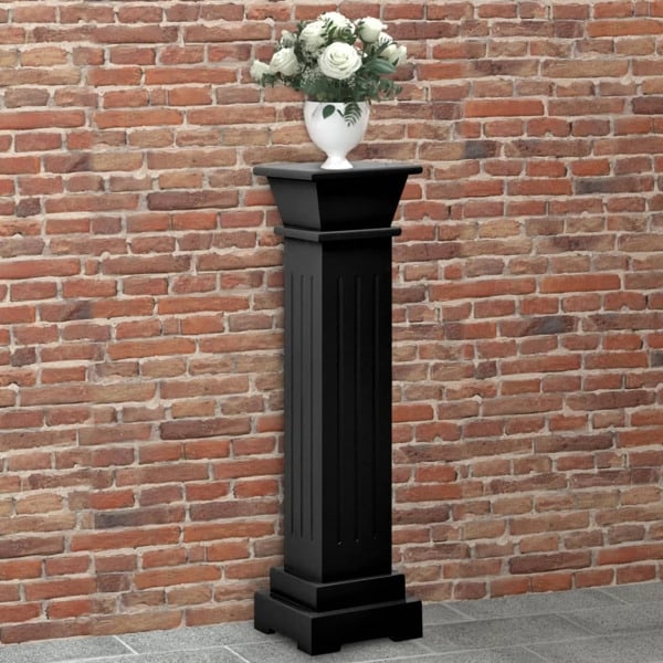 vidaXL Klassisk blompelare svart 17x17x66 cm MDF Svart