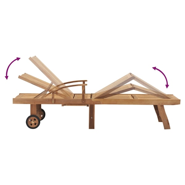 vidaXL Solsäng massiv teak Brun