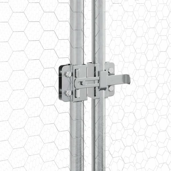 vidaXL Hönsbur silver 200x105x182 cm galvaniserat stål Silver