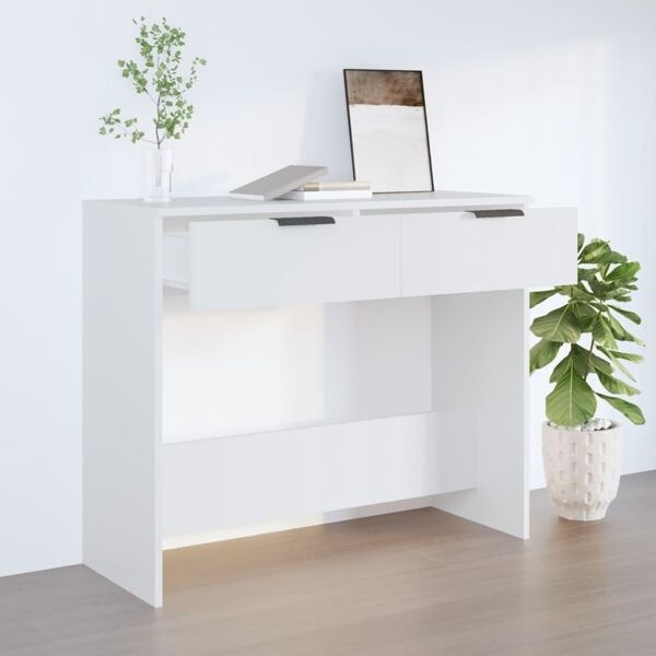 vidaXL Konsolbord vit 90x36x75 cm konstruerat trä Vit