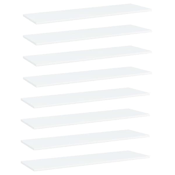 vidaXL Hyllplan 8 st vit 100x30x1,5 cm konstruerat trä Vit