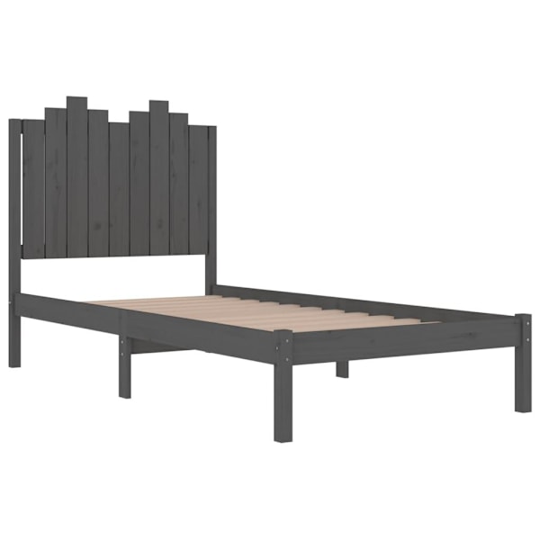 vidaXL Sängram grå massiv furu 100x200 cm enkelsäng Grå