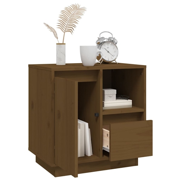 vidaXL Sängbord 2 st honungsbrun 50x34x50 cm massiv furu Brun
