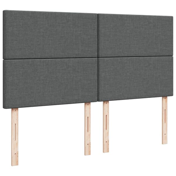 vidaXL Ramsäng med madrass mörkgrå 200x200 cm tyg Grå
