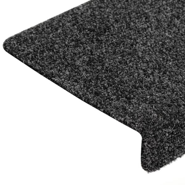 vidaXL Trappmattor självhäftande 15 st 65x21x4 cm mörkgrå rektangulär kant grå