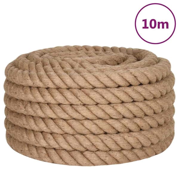 vidaXL Juterep 10 m långt 40 mm tjockt Brun