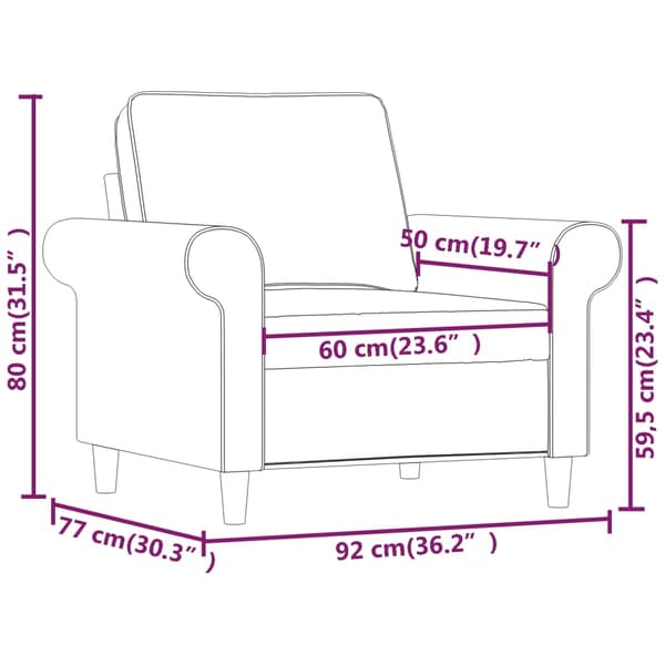 vidaXL Fåtölj ljusgrå 60 cm tyg Grå