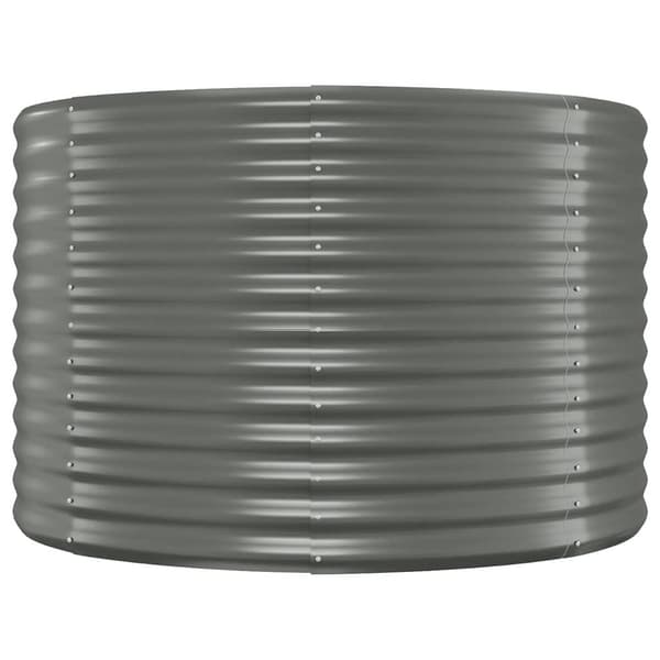 vidaXL Odlingslåda pulverlackerat stål 507x100x68 cm grå Grå