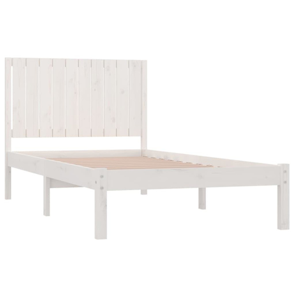 vidaXL Sängram vit massiv furu 100x200 cm Vit