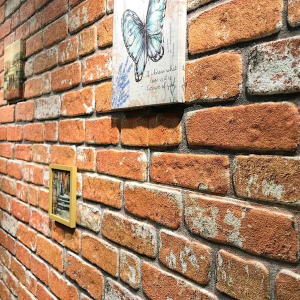 vidaXL Väggpaneler 3D ljusbrunt tegel 10 st EPS Brun